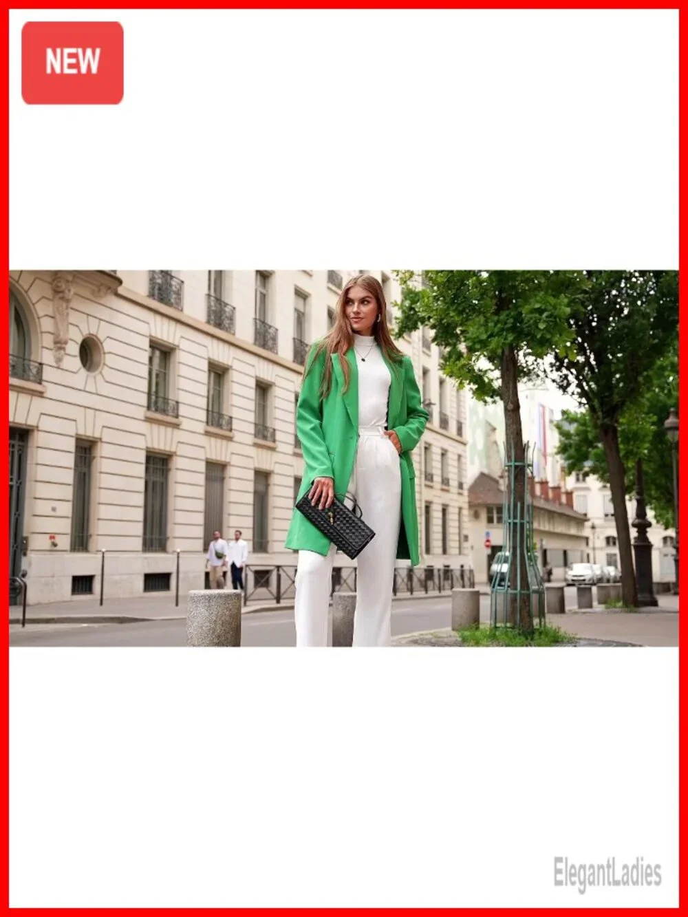 Womens Business Casual Long Blazer Jacket Notch Lapel Padded Shoulder Loose Fit